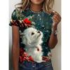 Summer Fashion Animal Printed Women's Plus Size Loose Comfortable Soft Breathable Lightweight Round Neck Short Sleeved T-shirt