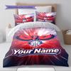 Name Custom Atlanta hawks Pattern Bedding Set Quilt Cover Pillowcase Home Decor Gift (1 * duvet cover + 2 * pillowcase, without core)