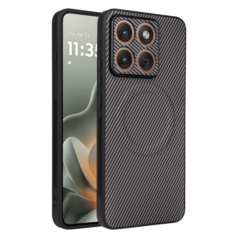 Motorola Moto Edge 70 Max Magnetic Phone Case,Leather Carbon Fiber MagSafe Wireless Charging ShockProof Phone Case Cover for Motorola Moto Edge 70