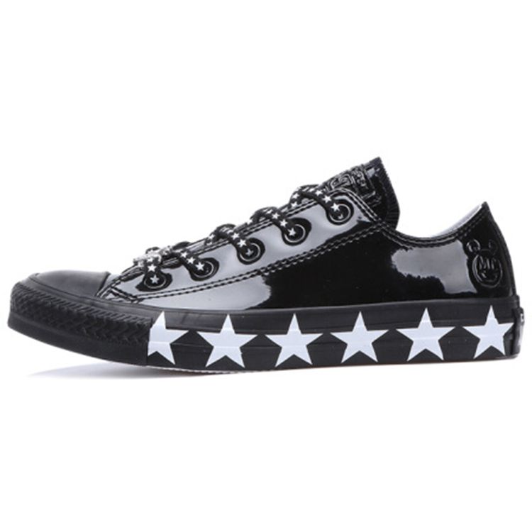 

Женские кроссовки Converse Miley Cyrus x Chuck Taylor All Star Low Patent Stars Black White 563720C