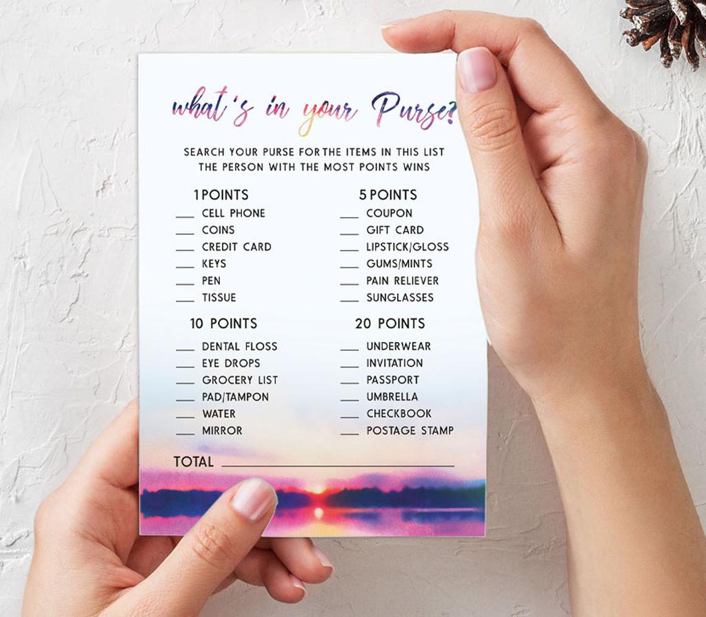 Inkdotpot Bachelorette Party Games Set Bundle Of 4(50 Sheets Each) w Miss to Mrs Gold Banner Nature Fun Bridal Shower Games