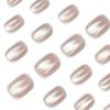 24 Pieces Wearable Nail Sticker Soot Purple Cat's Eye Fake Nail Patch Wearable Nail Short Fake Nail Summer Manicure