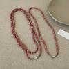 Pink Natural Stone Beaded Long Necklace For Women, Multi-Wear Design, Elegant And Fashionable Versatile Neck Chain, Collarbone Chain