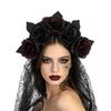 Rose Lace Headband for Women, Gothic Costume Headpiece for Halloween Parties, Cosplay Styling, Stage and Photo Looks