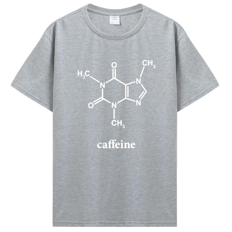 Caffeine Molecule T Shirt Chemistry Nerd Tshirt Cotton High Quality Soft Sweat Eu Size Tshirt Basic Camisetas
