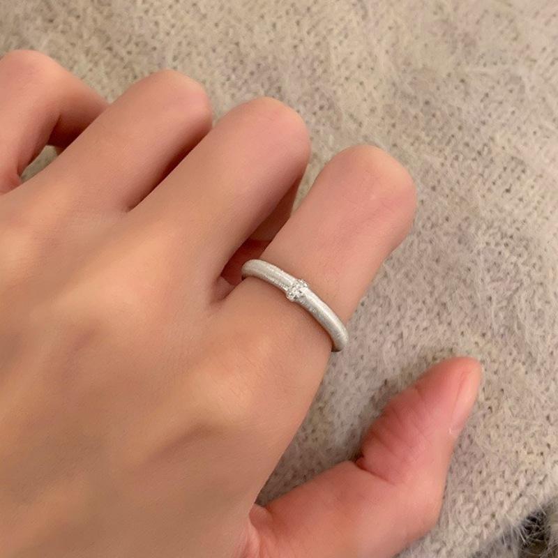 Adjustable Matte Brushed Ring for Women – Elegant, Light Luxury, Open Index Finger Ring Open Adjustable