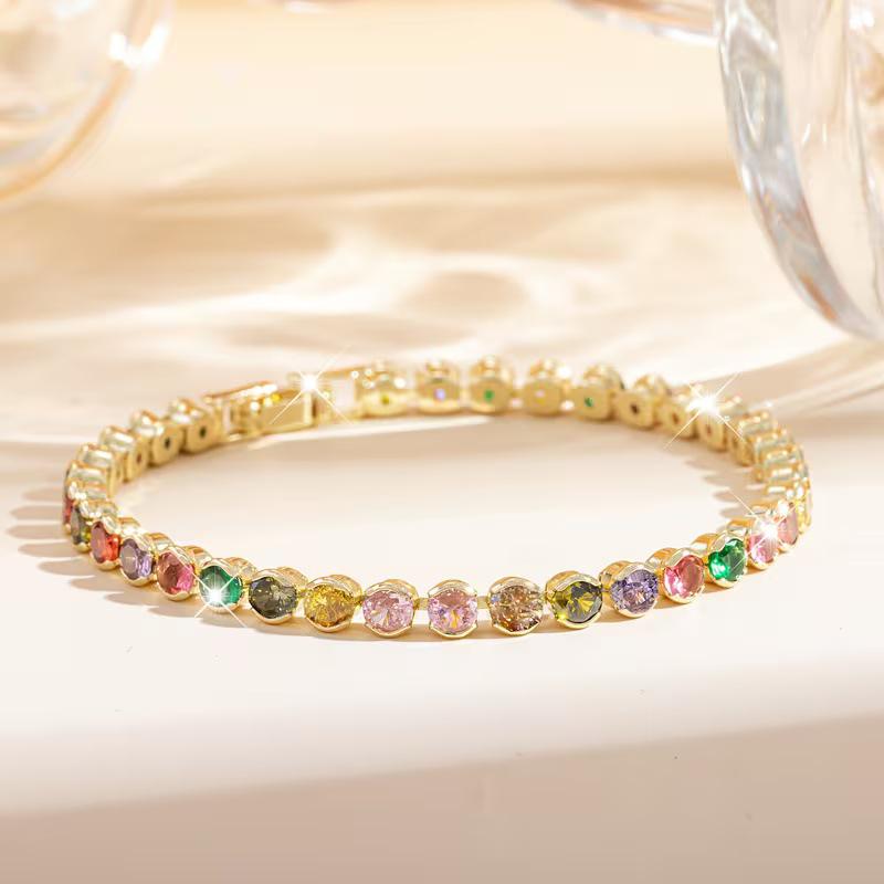 Light Luxury Dopamine Color Zircon Bracelet