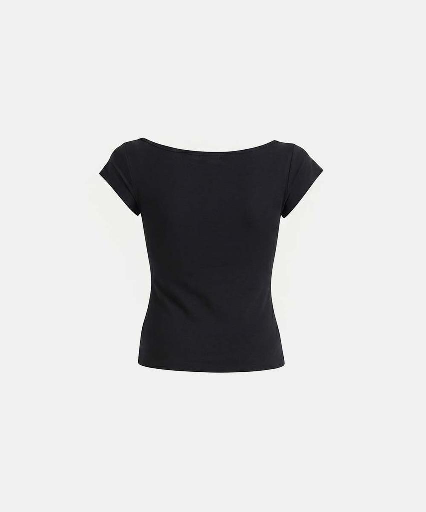 BADBLOOD Archangel Graphic Boat Neck 1/2 T-Shirt - Black