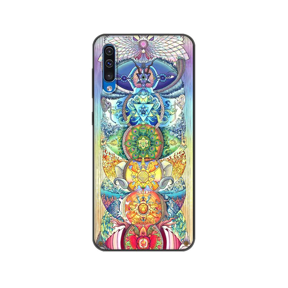 Black Tpu Case For Samsung Galaxy A50 50S A30S A10 A01 A11 A21S A31 A41 A51 A71 M21 M30S S10 LITE Mandala Chakra Insist Yoga