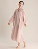 Long Sleeve Lounge Double Long Loose Plus Fits and Hospital Solid Pink [House Yayoi] Dress, Fall/Winter, Gauze, Cotton, Length, Fit, Sizes, V-Neck,