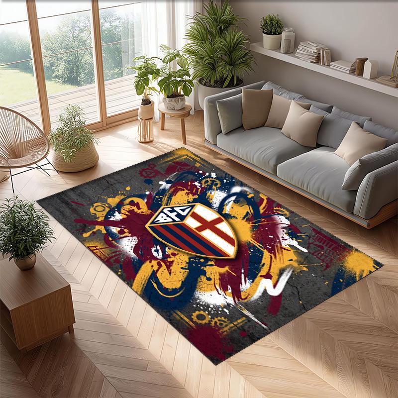 Bologna FC Soccer Football Pattern Soft Area Rug Non Slip Indoor Floor Carpet Sports Decor Mat for Bedroom
