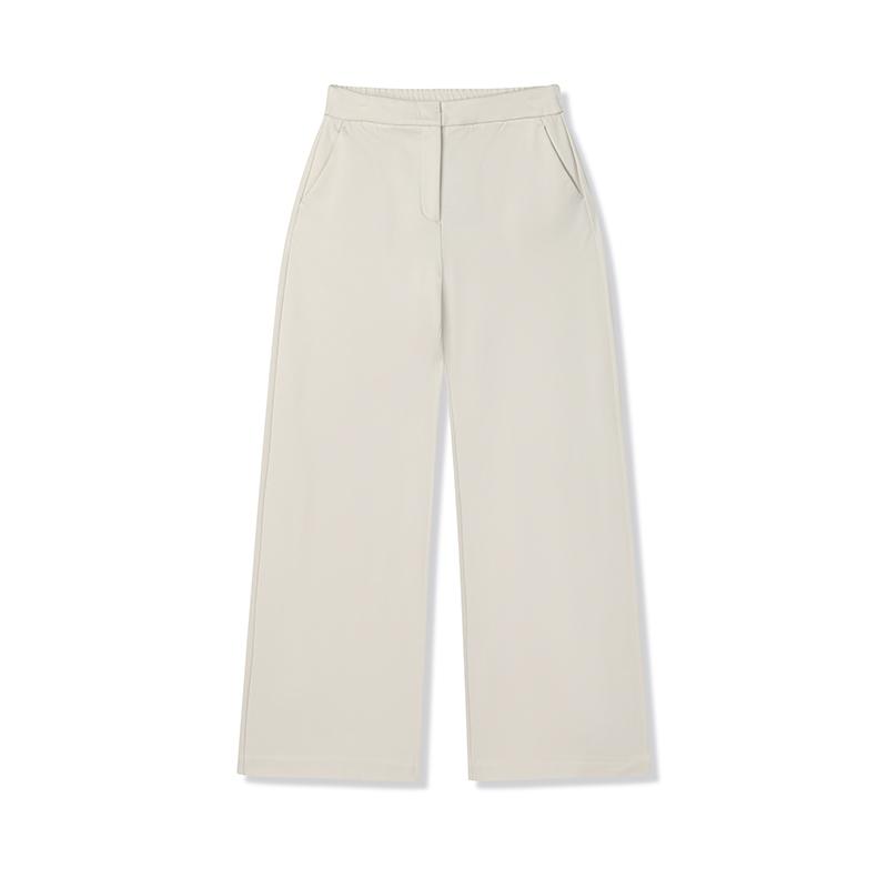 FILA Loose Comfortable Knitted Wide Leg Casual Pants Women bottoms Cloud-Mushroom-White F11W514803FWT