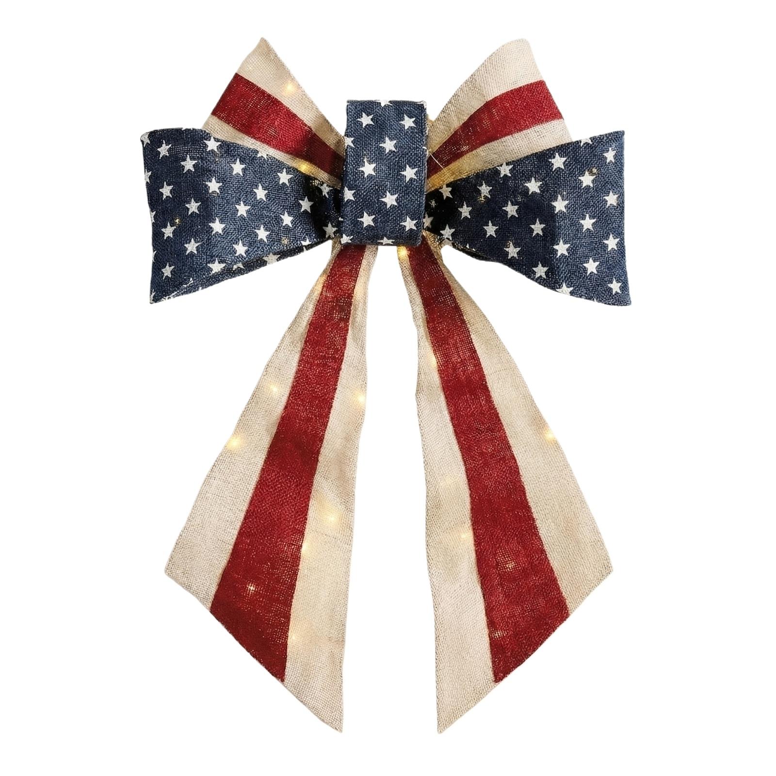 

Fabric Bow Patriotic Decoration One Size