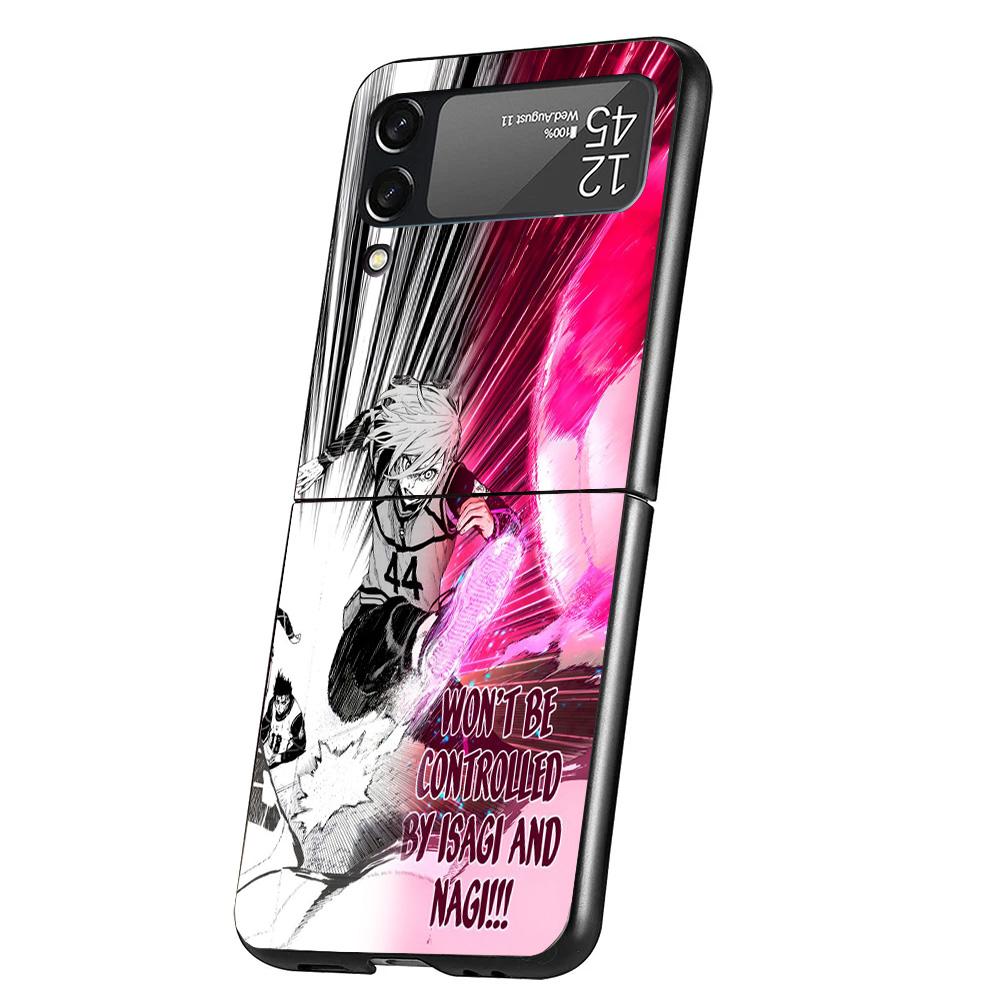 Blue Lock Football Anime Cover Phone Case For Samsung Galaxy Z Flip 7 6 5 4 3 5G Flip7 Flip6 Flip5 Flip4 Flip3 Black Fundas Shel
