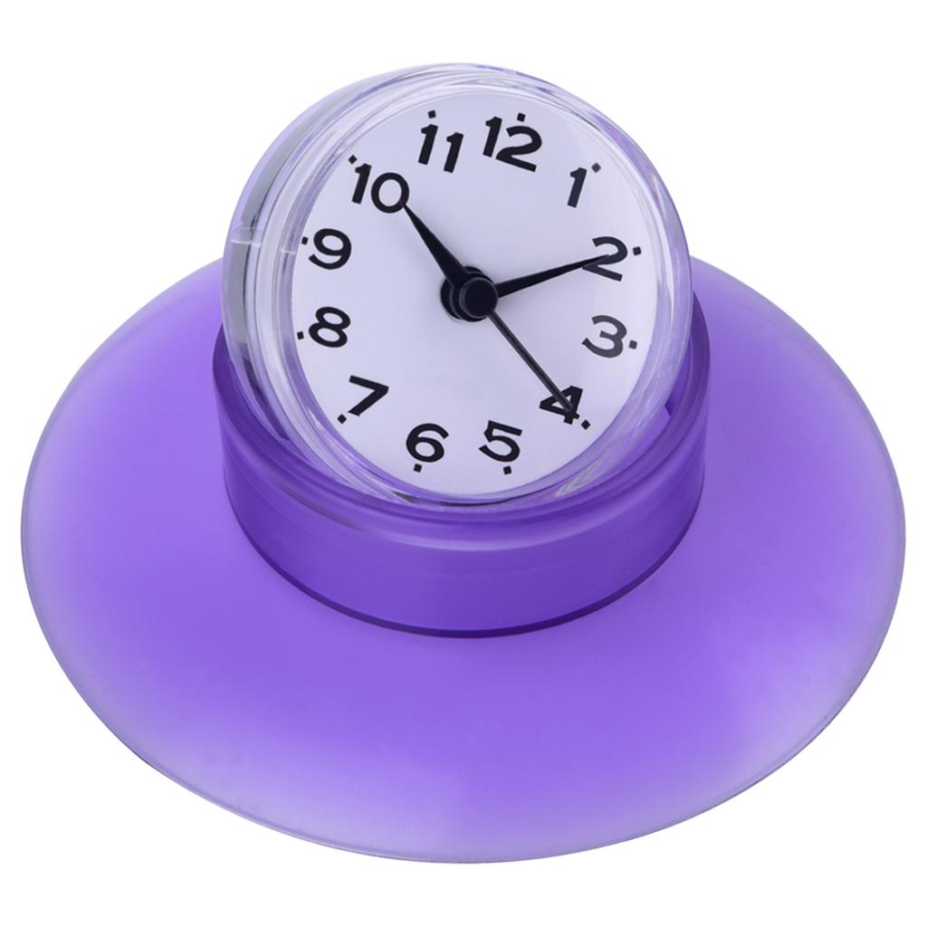 Bathroom Kitchen Mirror Suction Wall Clock Shower Waterproof Quartz Clocks Decoration White