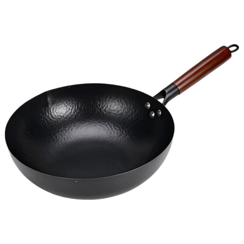 Traditional Pre-Seasoned Zhangqiu Wrought Iron Wok 32cm