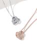 [ChicSilver] Women's Necklace, Popular, 18k Gold, Zirconia, Knot Design, Cute Triangle Accessory