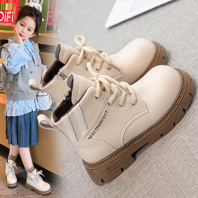 Boys and Girls Martin Boots 2025 Autumn and Winter New Korean Version Soft-soled Non-slip Children's Sports and Leisure Fashion Boots for 3-12 Years O