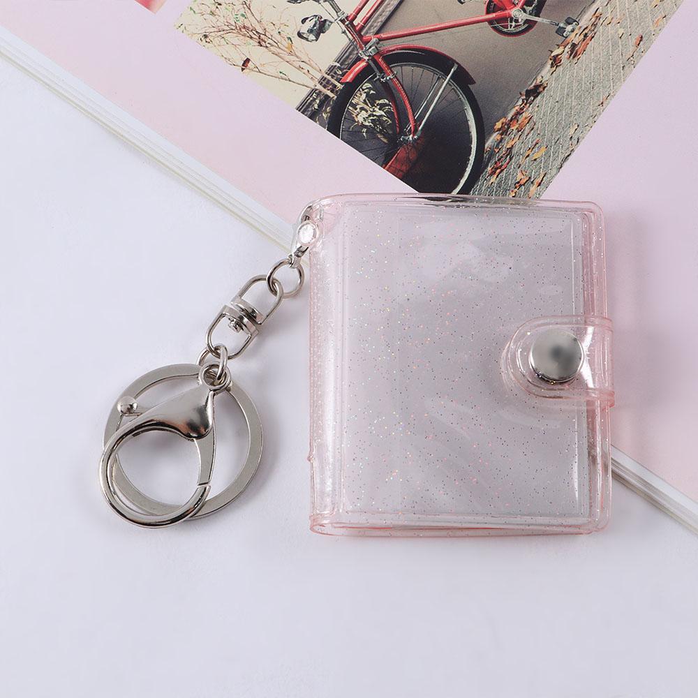 Holder Mini Interstitial Pictures Storage Card Bag Photo Album Keychain Card Book Keyring 1 2 Inch