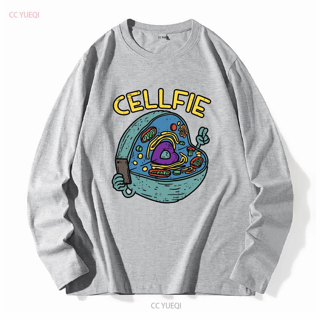 Cellfie T Shirt Funny Science Womens Teacher Biology Mens For Teachers long or short sleeves vintage Washed homme Versatile