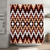 Modern Geometric Pattern Bath Shower Curtain with White Beige Tan Dark Brown Design 72 x 72 inches (183x183cm)