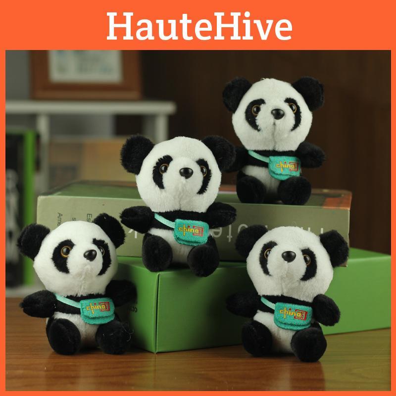 Cute Realistic Panda Plush Toy Backpack Adorable Panda Accessory Bear Keychain Kids Gift Large Panda Stuffed Animal