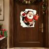 3D Holiday Wall Stickers Christmas Santa Stickers, Claus Reindeer Break-Through Self-Adhesive Decorative Window Film Decal, Removable for Living Room