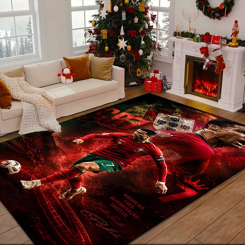 1PC Man United Soccer Action Rug Game Carpet, Floor Mat for Bedroom Living Room Entryway Rug, Home Decor Idea Gift for Christmas birthday