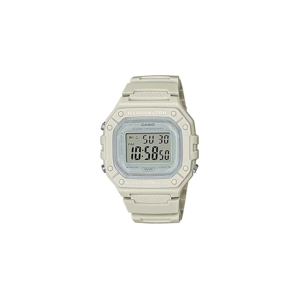 Casio Men s Digital Square Face Watch W-218HC-8AVDF Spring White