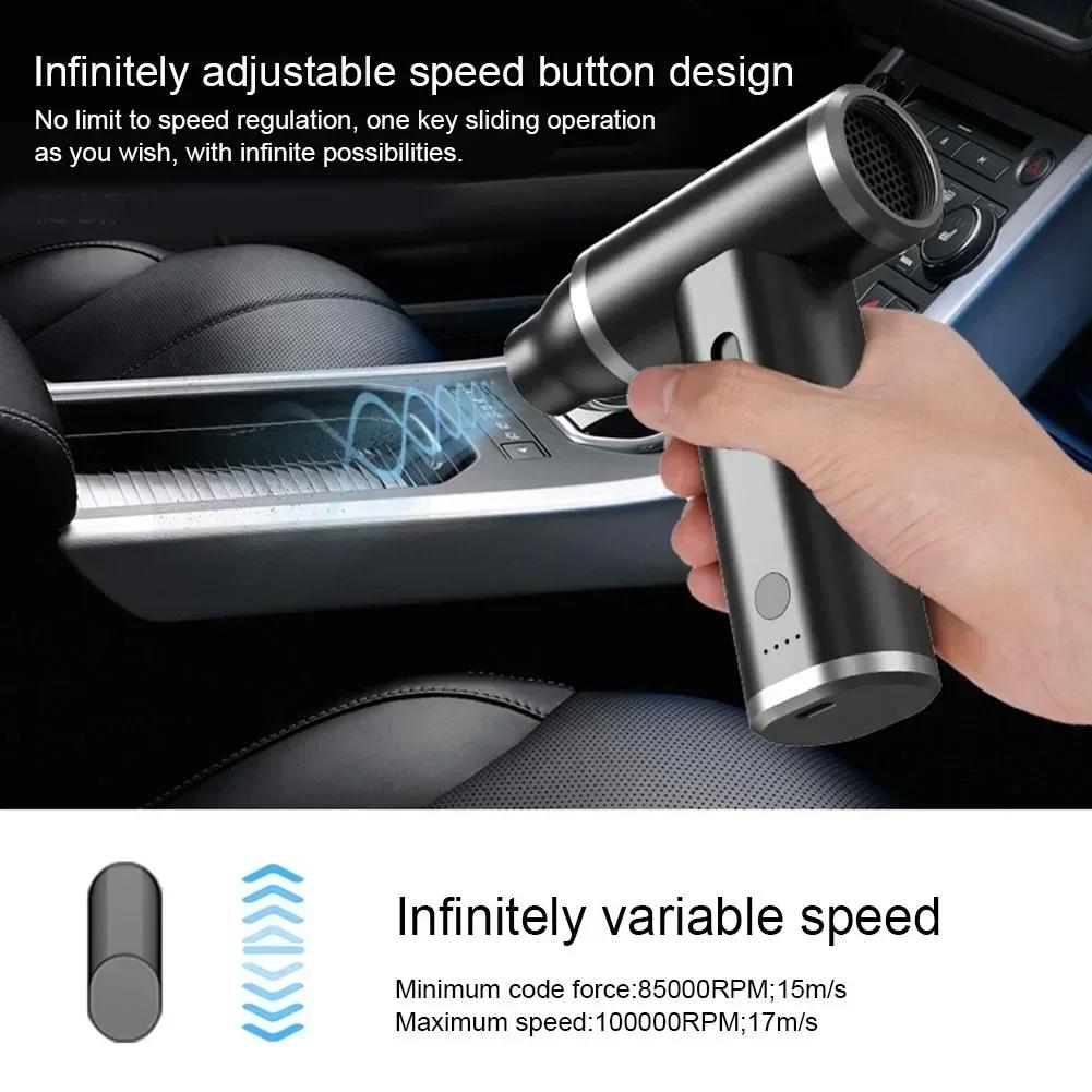 120000 RPM Air Duster Cordless Compressed Air Duster Aluminium Alloy Built-in Battery 4000mAh Quickly Flash Charging