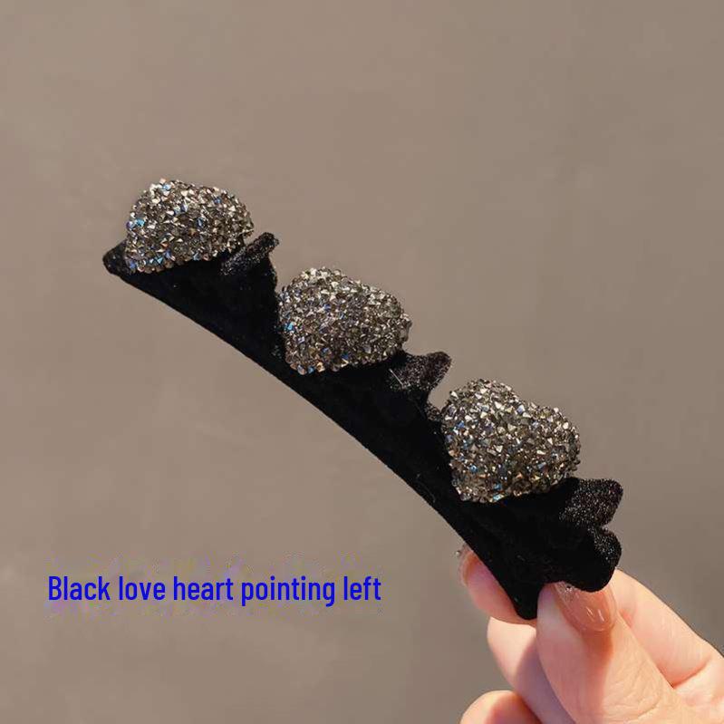 Flocking Love Diamond Hair Clip: New Year's Hair Braiding & Bangs Accessory