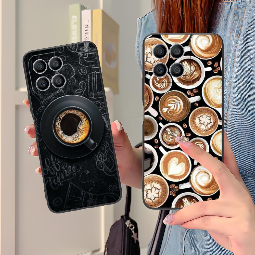 Kaffeebohnen Mattes TPU Handyhülle für Honor 90 80 70 60 50 30 20 10 9 8 7 Pro S SE Lite 5G Bunte Druckabdeckung
