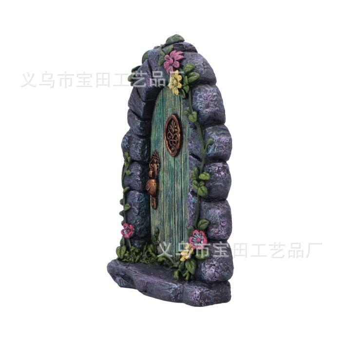 Creative courtyard garden resin statue ornament forest fairy tale elf door frame arrangement ornament handicraft