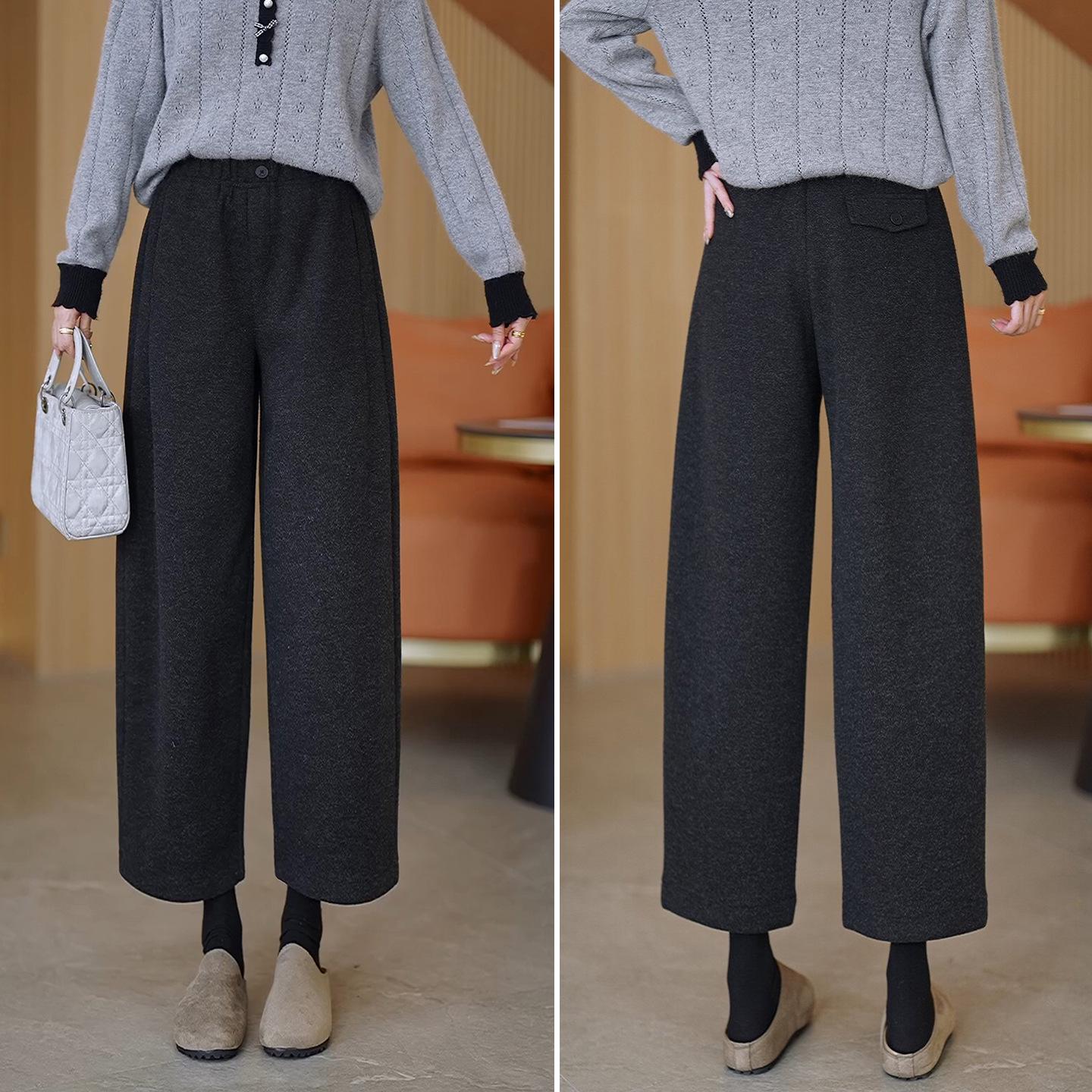 

Women s 2025 High-Waisted Slim-Fit Curved-Leg Casual Pants for Autumn/Winter M /27 [Recommended 95-105 lbs]