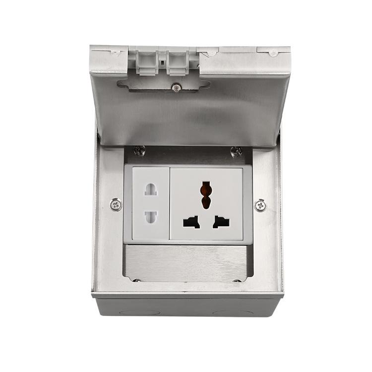 Marble Style UK Stainless Steel Embedded Floor Power Socket 13A