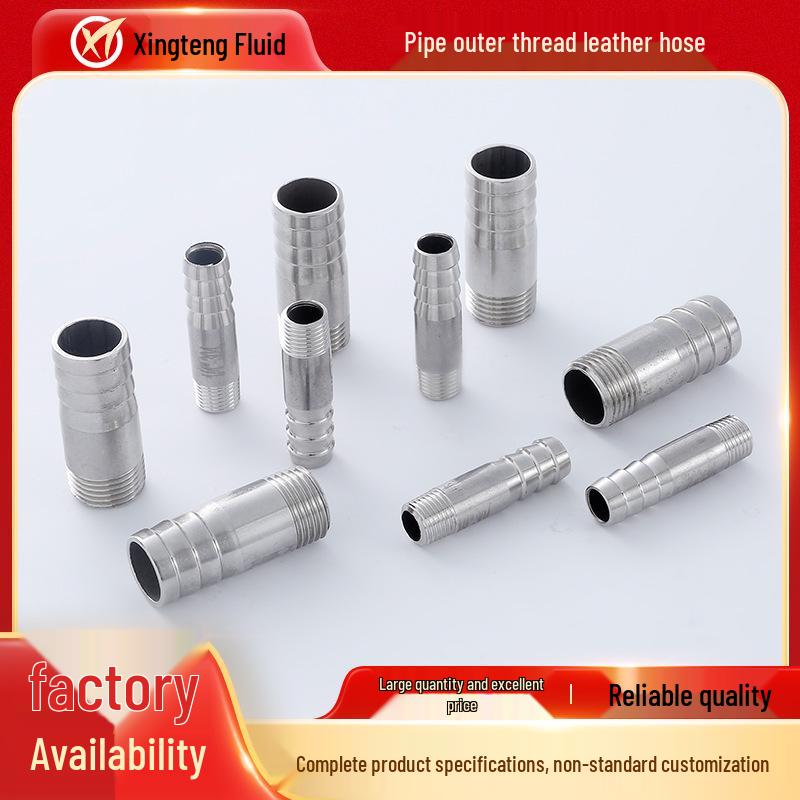 304 Stainless Steel Threaded Hose Barb Pipe Fitting 304 Stainless Steel DN10 or 3/8 Inch