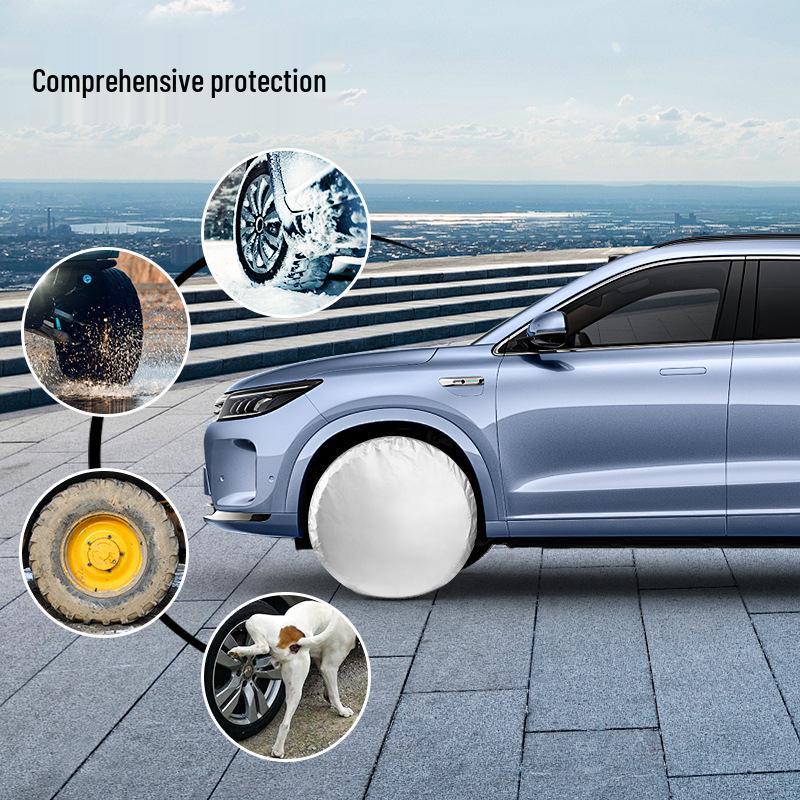 Car Spare Tire Protective Cover - Sunproof & Dustproof 190T Polyester Taffeta Storage Bag