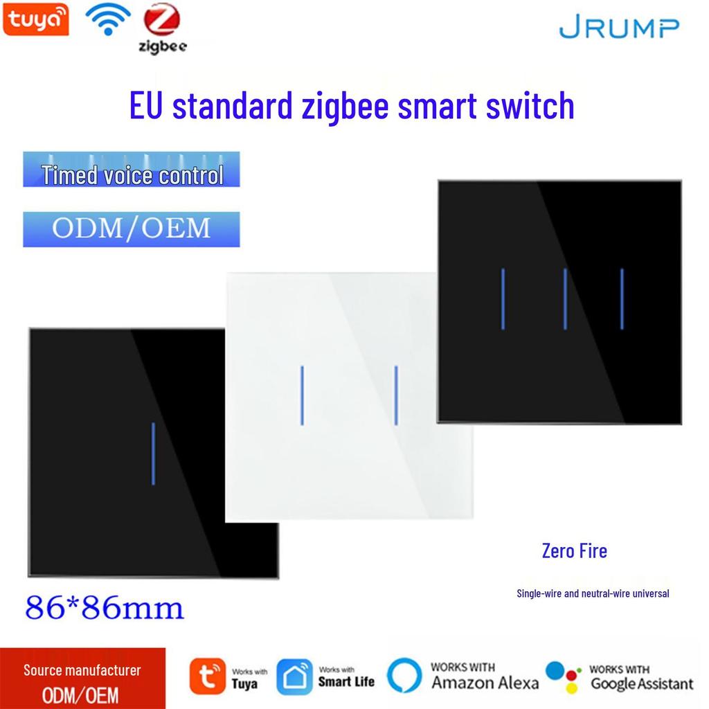 EU/UK Zigbee Smart Touch Wall Switch, Alexa & Google Voice Compatible