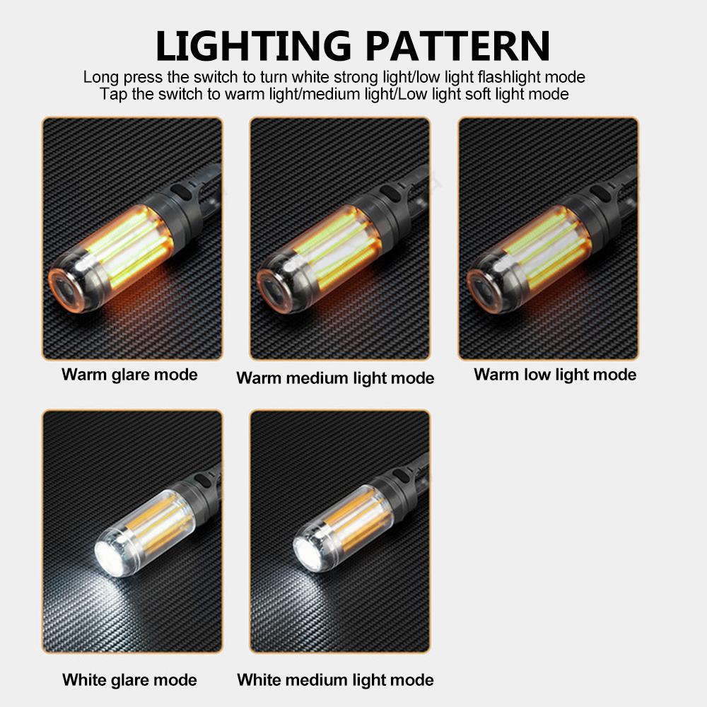 LED Portable Camping Lantern Rechargeable Super Bright Flashlight Camping Light Work Light 5 Modes Waterproof Outdoor Light