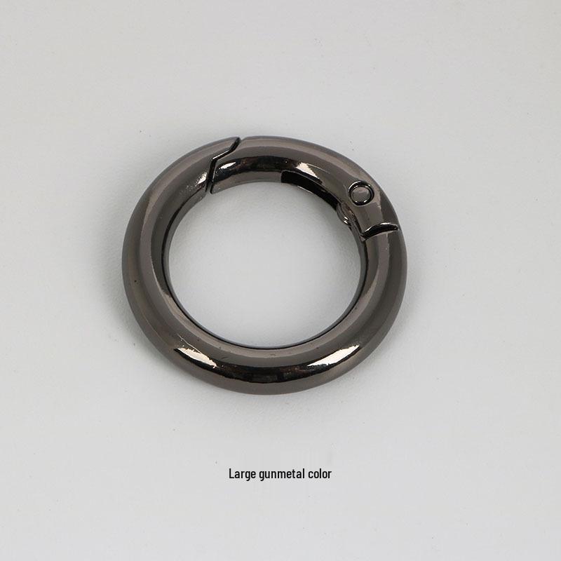 Metal Round Single Ring Buckle Hook Keychain - Bags & Luggage Accessories