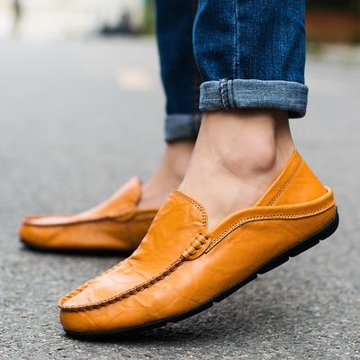Herren Halbschuhe Italienische Casual Luxusmarke Herrenschuhe Echtes Leder Mokassins Leichte atmungsaktive Slip-on Bootsschuhe