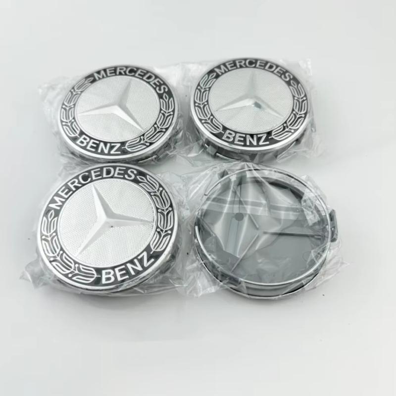 4Pcs 75mm Car Wheel Center Hub Caps Covers for Mercedes Benz A B C S Class AMG GLA CLA GLC W176 W221 W222 W204 W205 Accessories JQ1