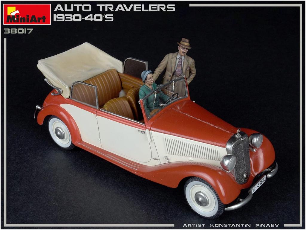 MiniArt Scale Automobile Civilian Travel Plastic Model MA38017 1/35 Set, 1930s-1940s, 4-Piece Set, Kit,