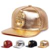 Big Size Crocodile Leatherpattern Baseball Cap Unisex Adjustable Trend Hip Hop Style Cross Skull Flat Brim Duck Tongue Hat