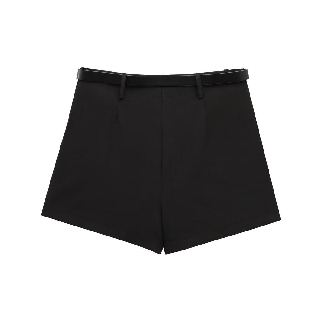 Belted Asymmetrical Double-Breasted High Waist Slimming Shorts - Spring/Summer 2025 Collection