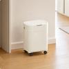 Rectangular Garbage Bin with Casters Large Capacity Wheeled Trash Can Lid Lidded PressTop Waste