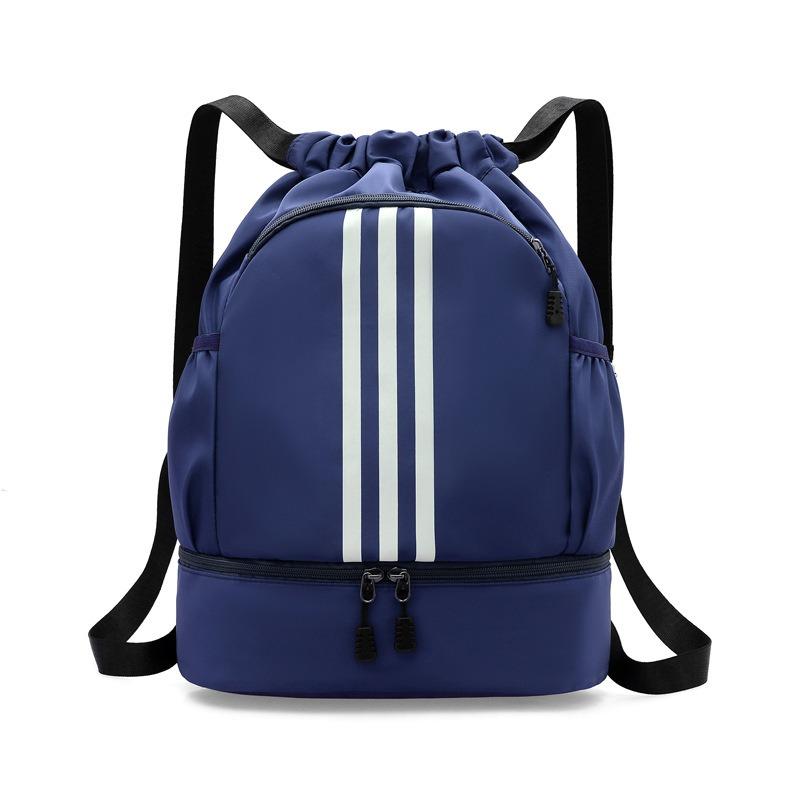 

Lightweight sports double shoulder bundle mouth bag outdoor hiking cycling camping backpack simple large capacity leisure backpack темно-синий