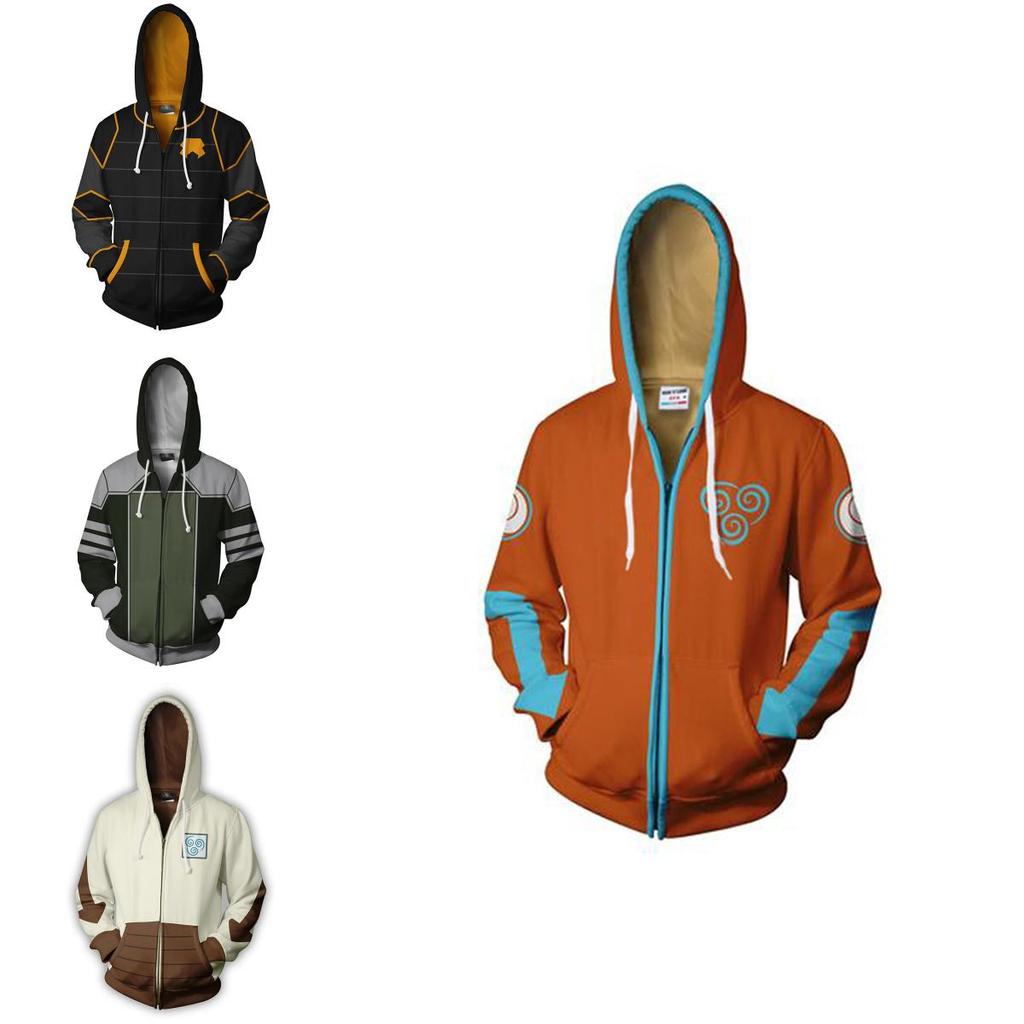 Avatar The Last Airbender Hoodie Cosplay Costume With Bright Printed Graphic And Zipper Closure For Men Women And Teens