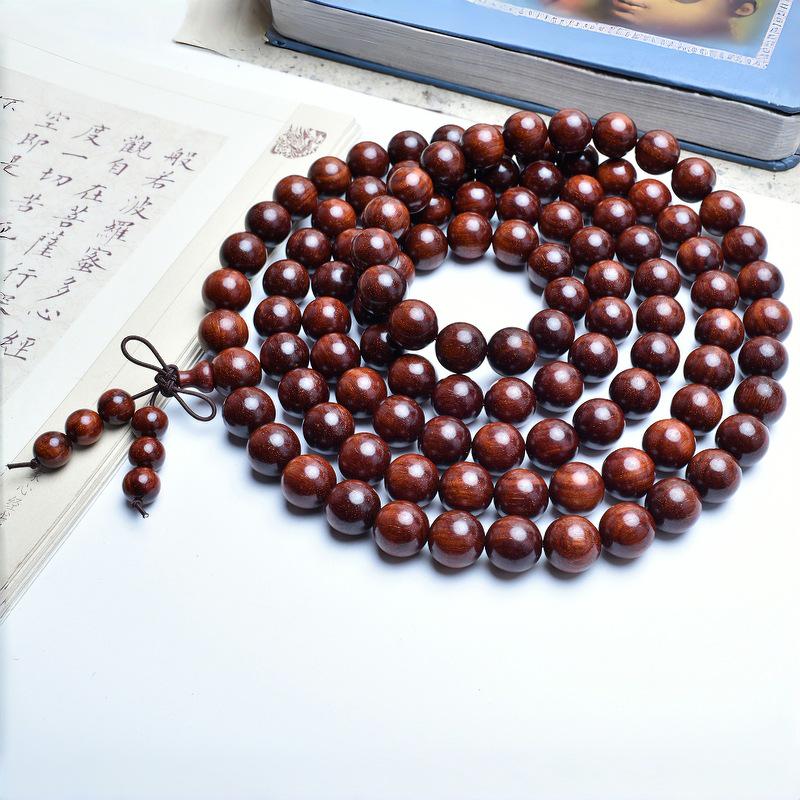 Venus Old Material Small-Leaf Red Sandalwood Prayer Beads Chain - High Oil Density, Unisex, New Chinese Style Decoration Gift