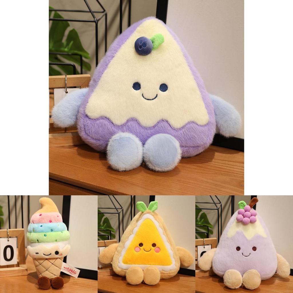 Plush Fruit Cake Toy With Pp Cotton Filling For Kid Birthday Gift And Doll Collection